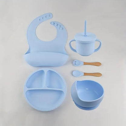 light blue silicone table set